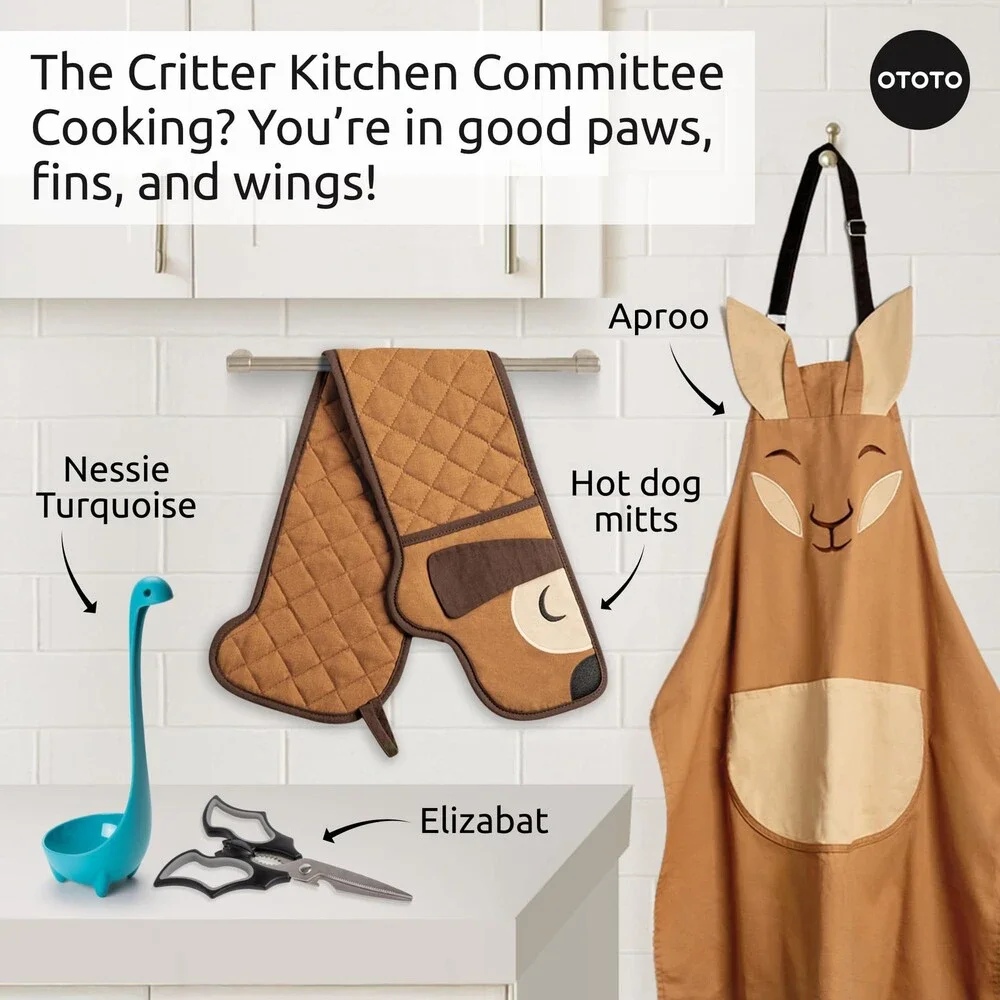OTOTO White Aproo Cooking Apron – Cute Kitchen Pockets Funny BROWN APROO ONLY